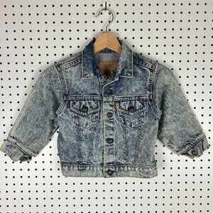 Levi's Denim Trucker Jean Jacket Youth Size 6 72225-0209 USA Little Orange Tab